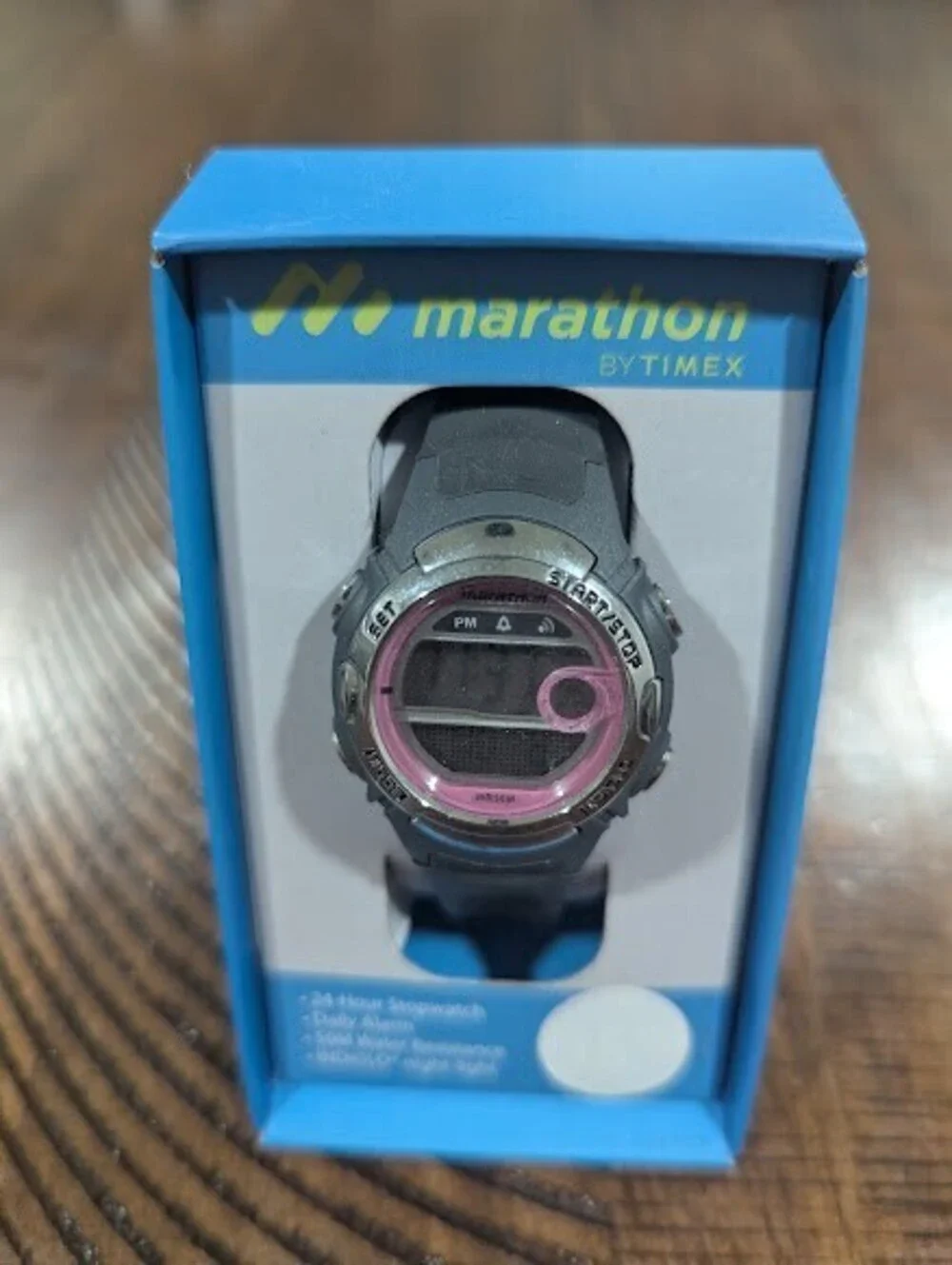 New Timex Marathon Digital Watch Gray/Pink Sports Ladies Mid-Size TW5M14200